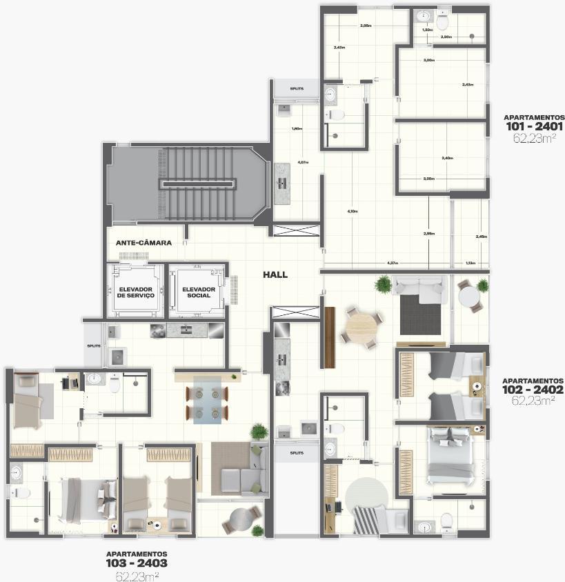 Apartamento, 3 quartos, 62 m² - Foto 17