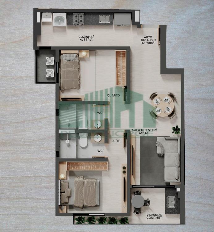 Apartamento, 1 quarto, 35 m² - Foto 15