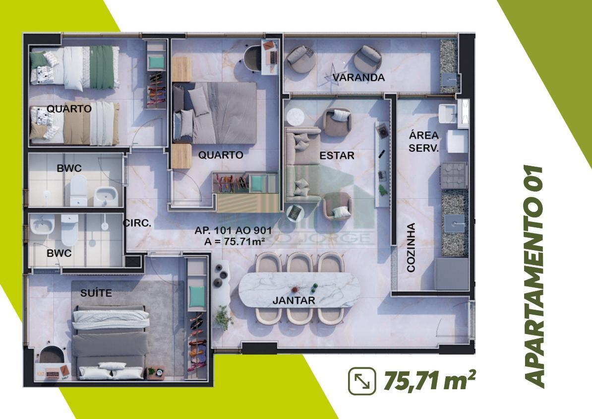 Apartamento, 2 quartos, 52 m² - Foto 9