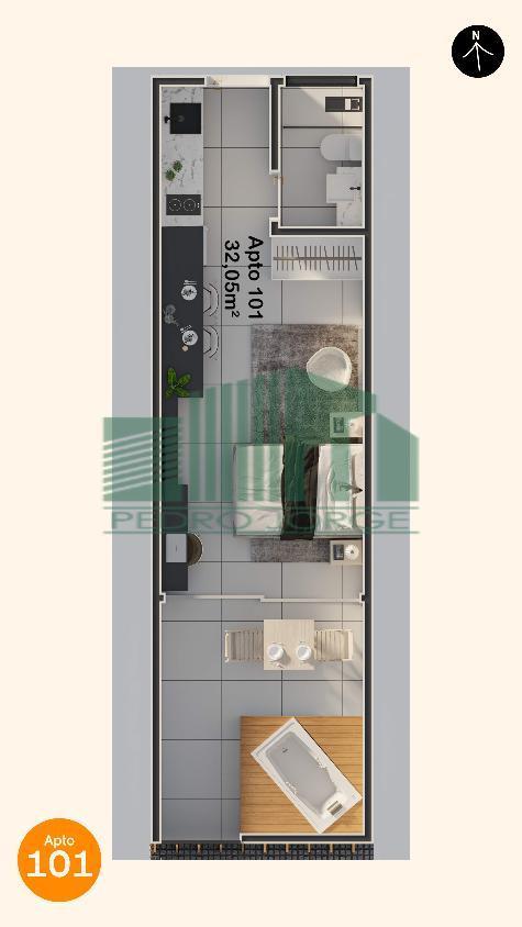 Flat/Apart Hotel, 1 quarto, 32 m² - Foto 17